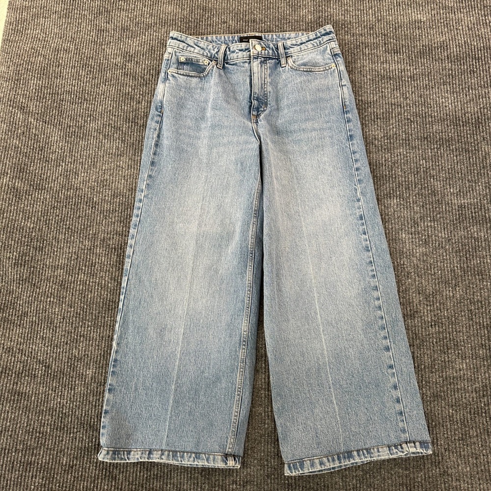 Free Assembly Wide Leg Jeans Womens Size 6 Light Wash Blue High Rise Denim Pants